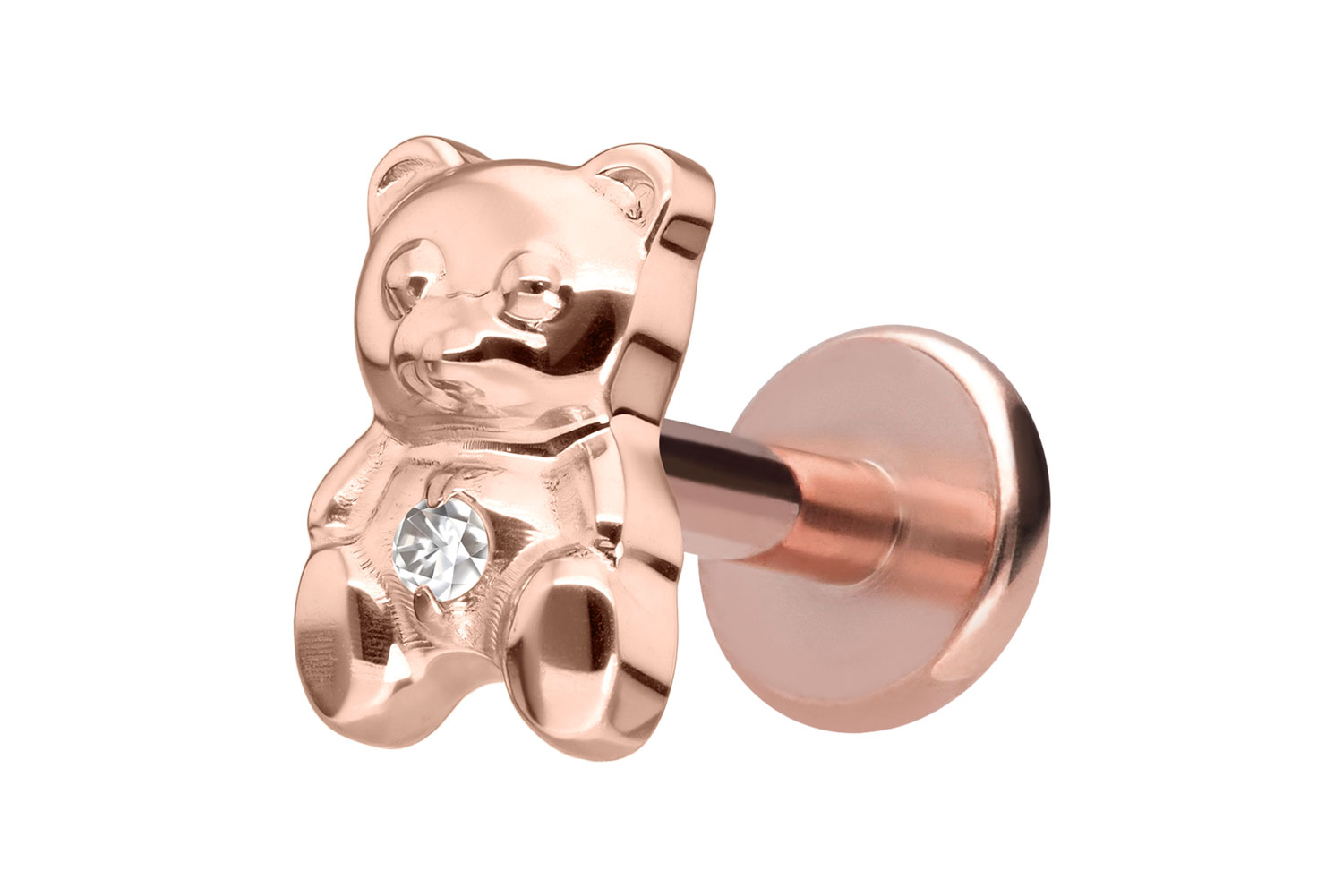 Titan Labret Piercing mit Innengewinde TEDDYBÄR